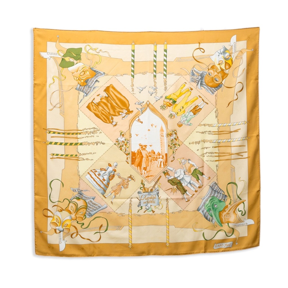 Hermes Le Carnaval De Venise by H de Watrigant Silk Scarf 90 x 90